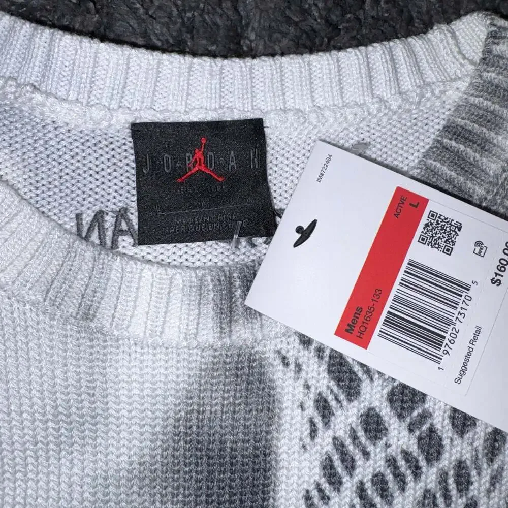 Air Jordan Knit Graphic Distressed Crewneck Sweater  AOP